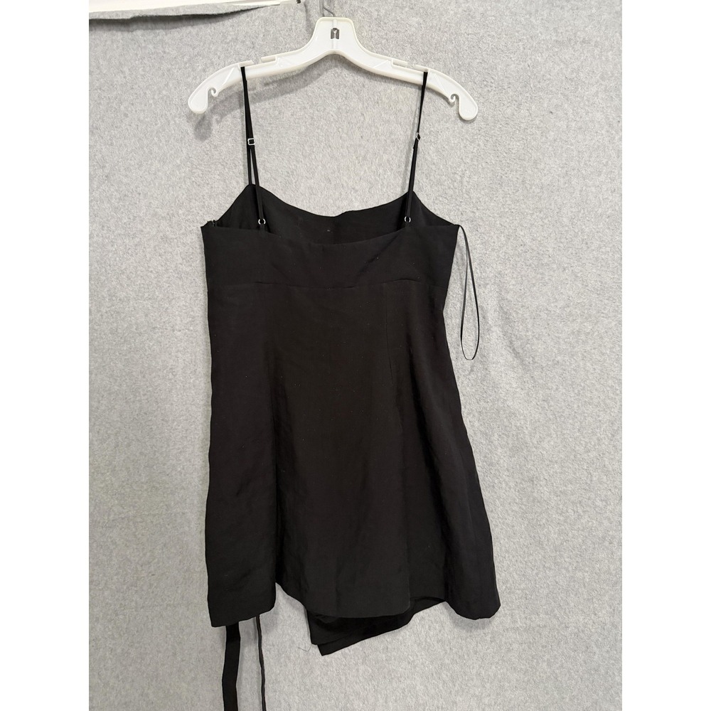Zara Dress Womens M Black Scoop Neck Slip Adjustable Strap Bow Mini Party - Picture 2 of 11